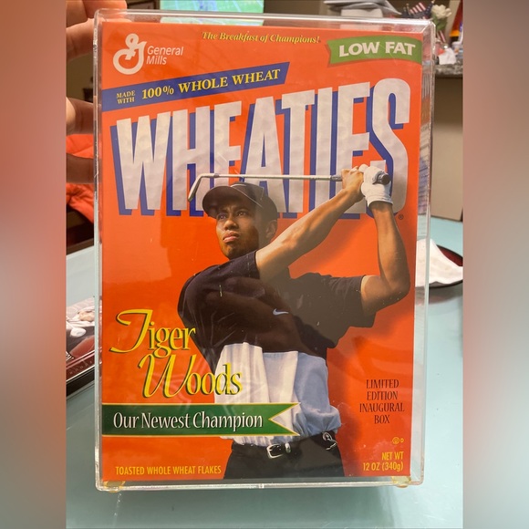Wheaties TIGER WOODS Cereal Box And Mini Box Limited Edition 24K Gold Signature - Picture 5 of 16